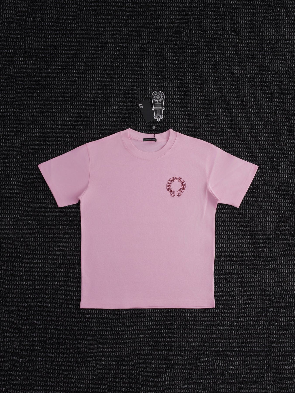 Chrome Hearts Pink Horseshoe Graphic T-Shirt — front
