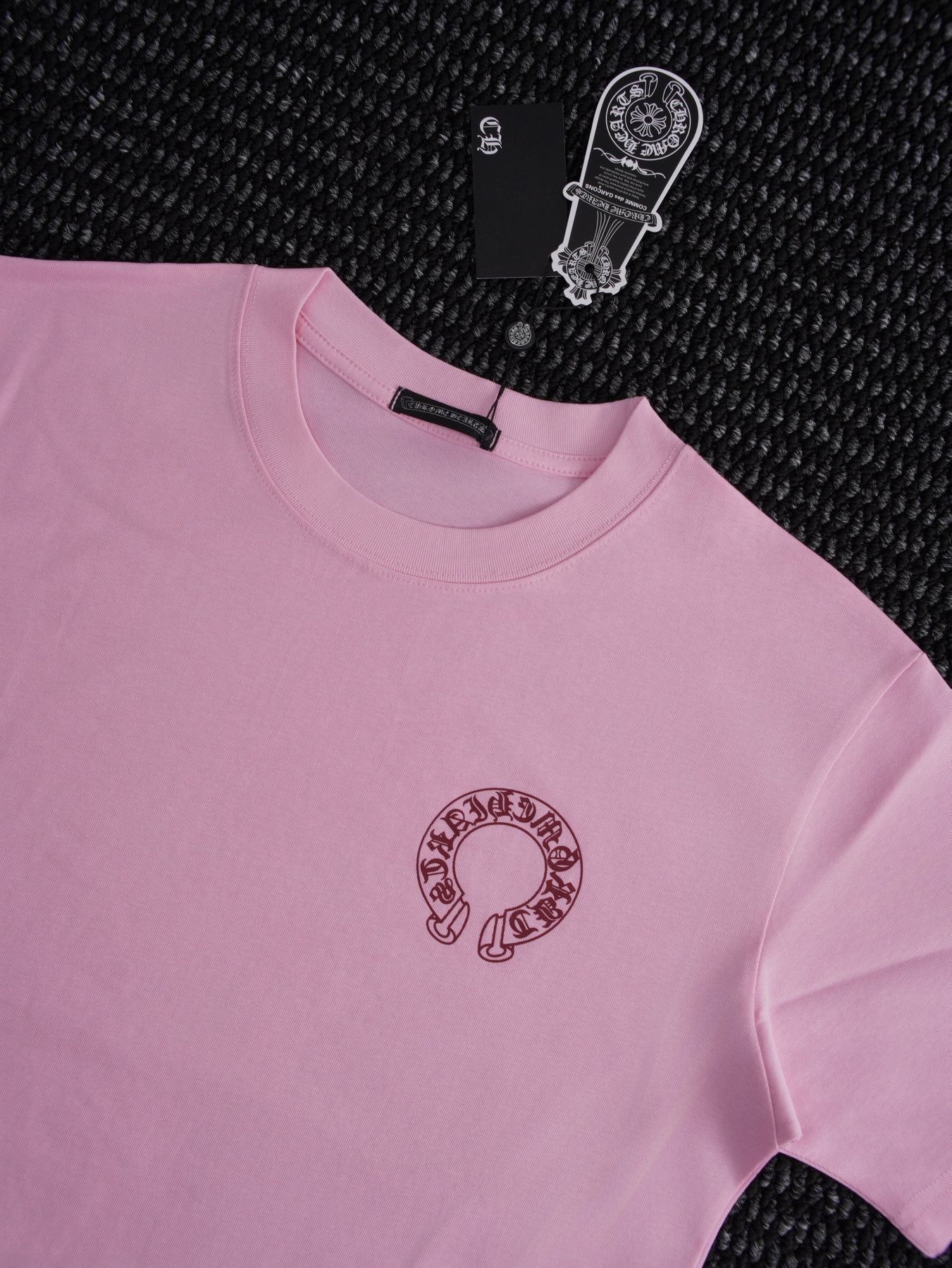 Chrome Hearts Pink Horseshoe Graphic T-Shirt — detail