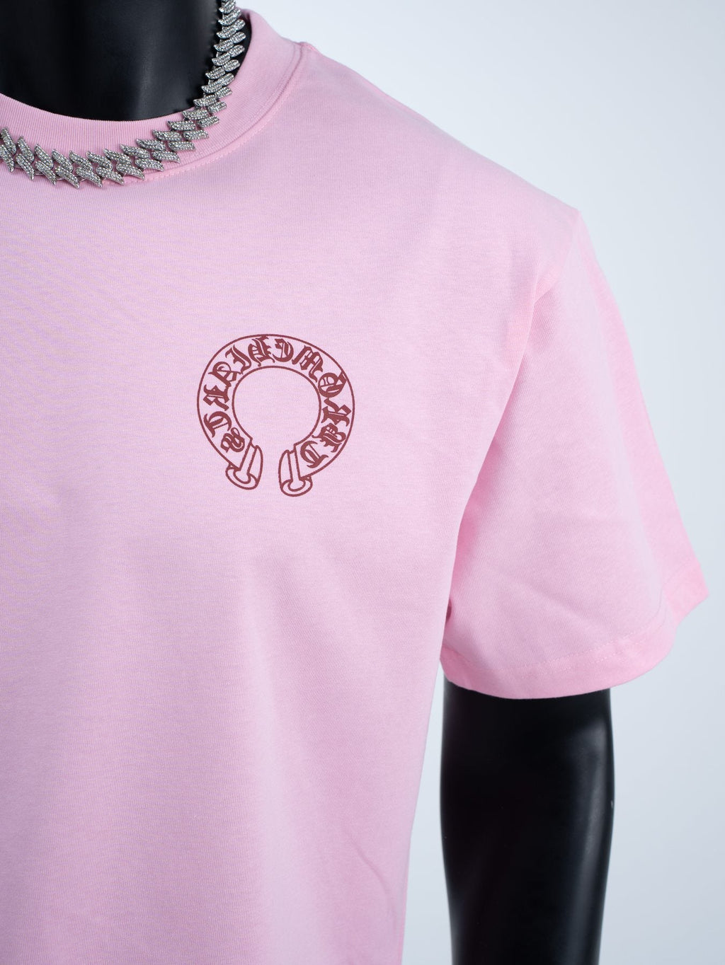 Chrome Hearts Pink Horseshoe Graphic T-Shirt — detail
