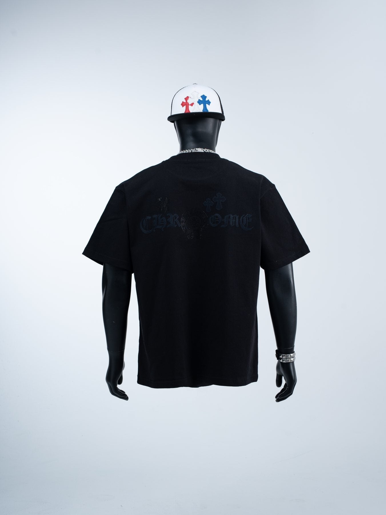 Chrome Hearts Rhinestone Slogan Graphic T-Shirt — back
