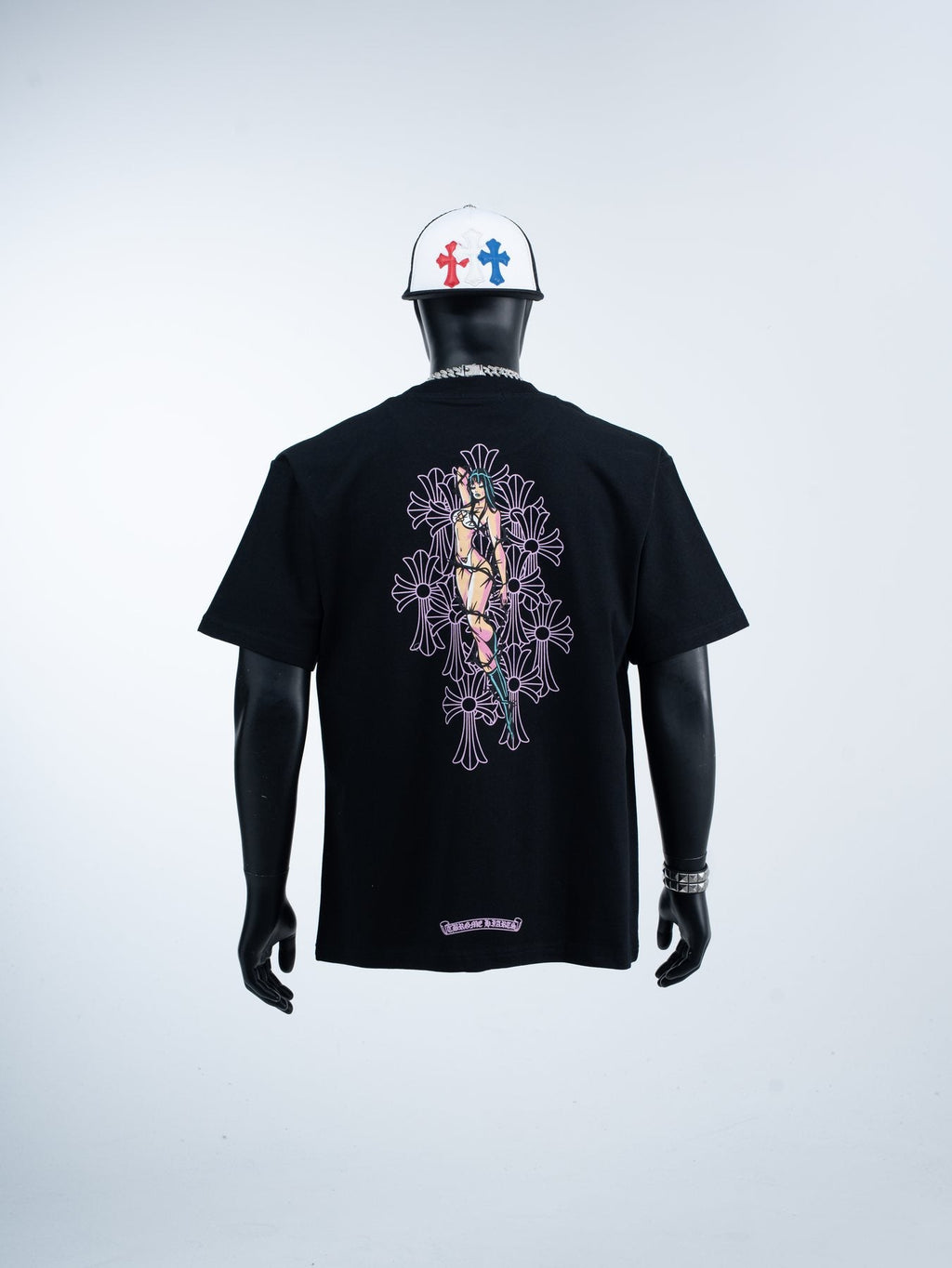 Chrome Hearts Deadly Doll Girl Graphic Short-Sleeve T-Shirt — model