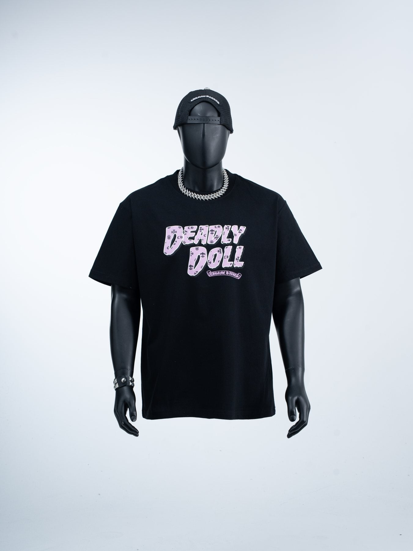 Chrome Hearts Deadly Doll Girl Graphic Short-Sleeve T-Shirt — front