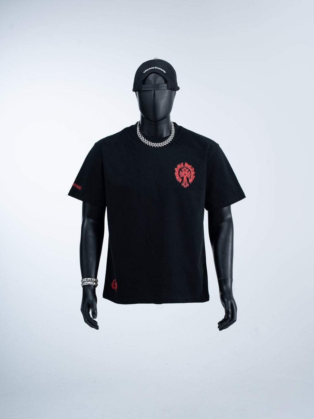 Chrome Hearts Red Cross Graphic Short-Sleeve T-Shirt — front