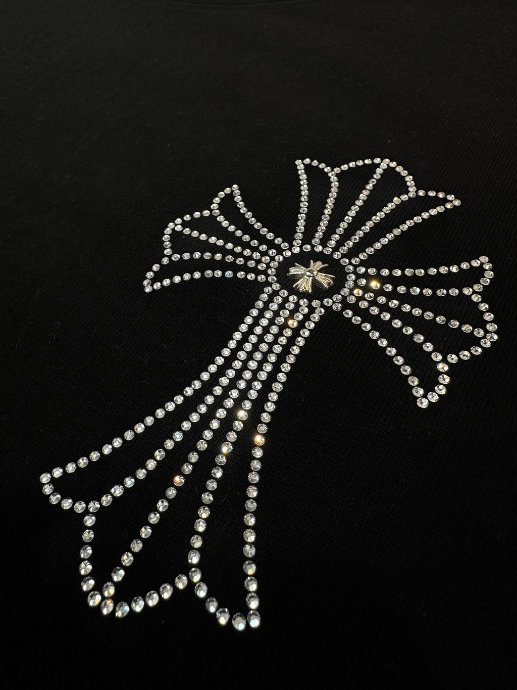 Chrome Hearts Firework Rhinestone Cross Graphic T-Shirt — detail