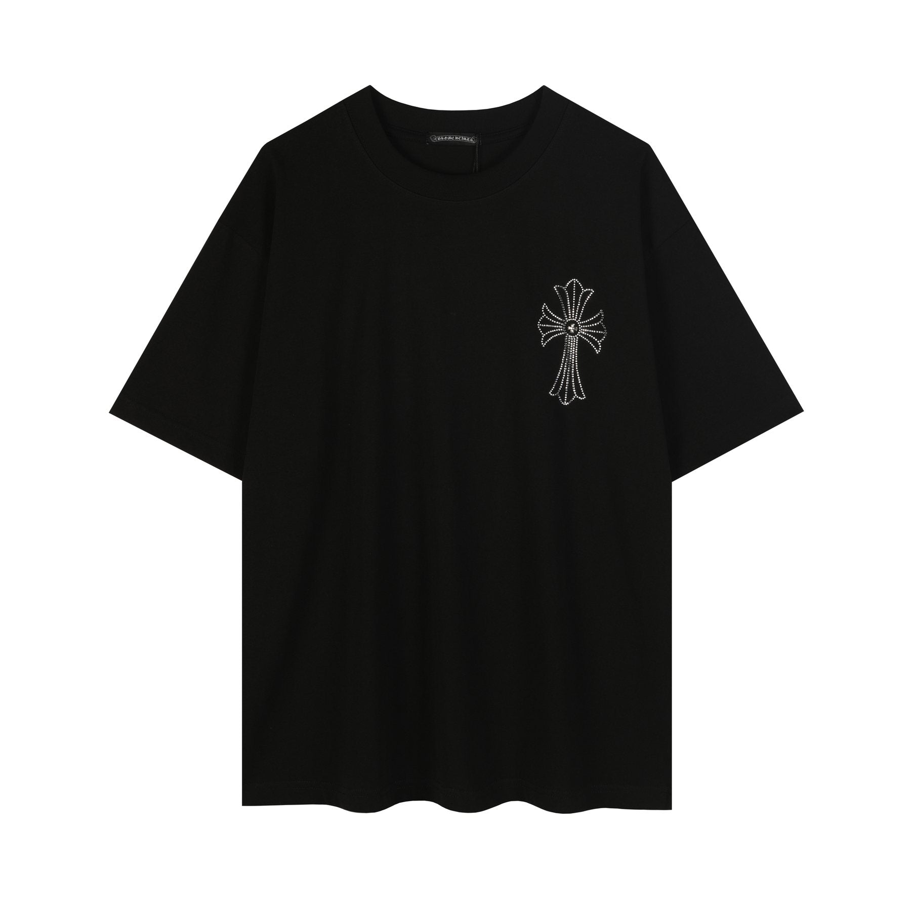 Chrome Hearts Firework Rhinestone Cross Graphic T-Shirt — front