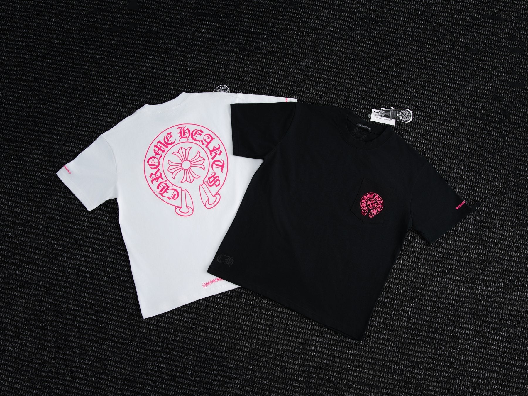 Chrome Hearts Pink Back Graphic Pocket T-Shirt — comparison
