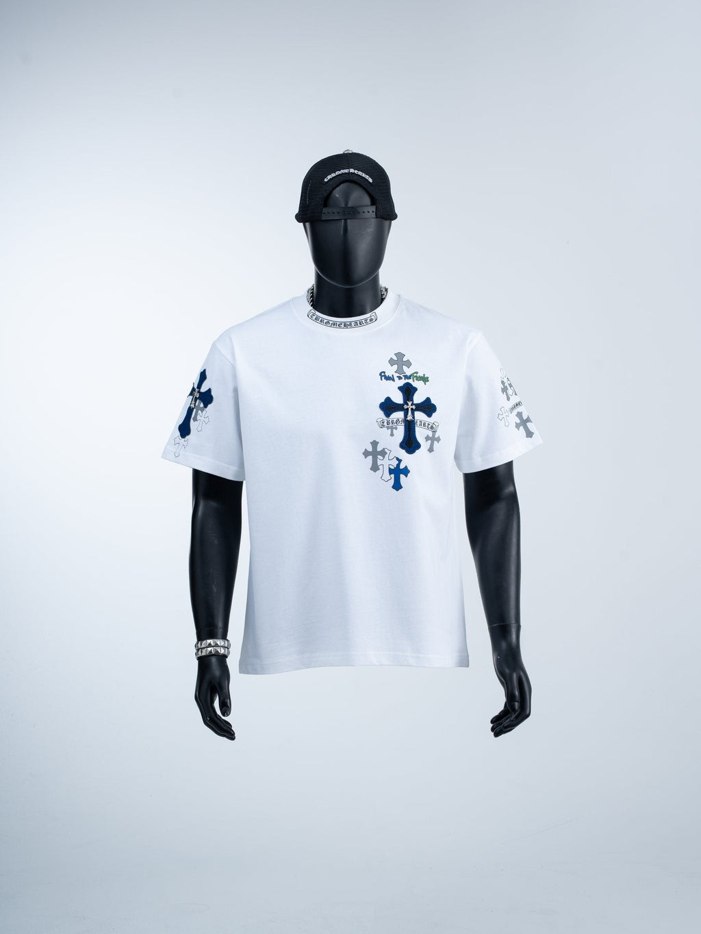 Chrome Hearts Cross Graphic Short-Sleeve T-Shirt — model
