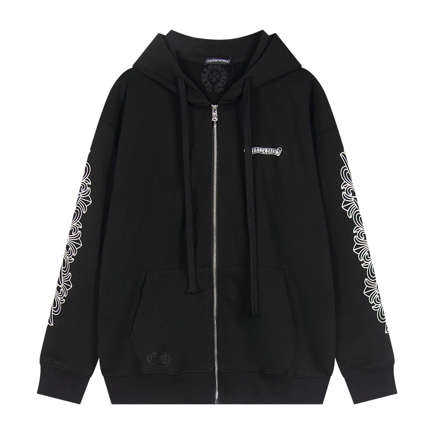 Chrome Hearts Horseshoe Cross Graphic Zip Hoodie — front