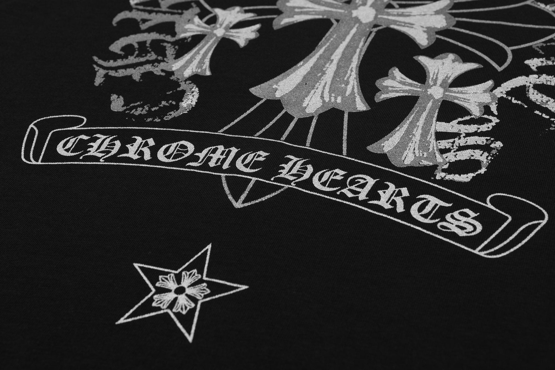 Chrome Hearts Reflective Silver Cross Graphic T-Shirt — detail