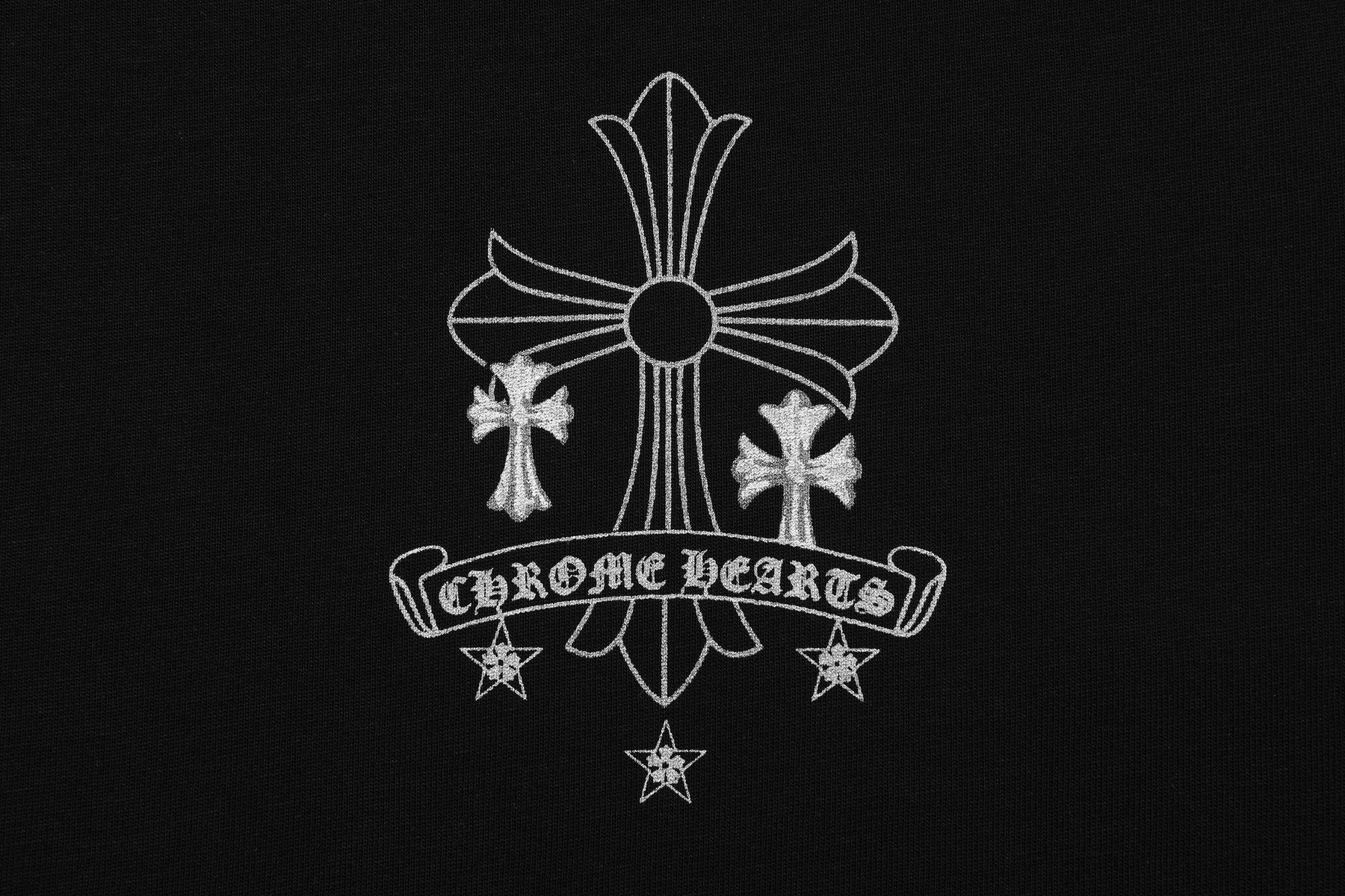 Chrome Hearts Reflective Silver Cross Graphic T-Shirt — detail