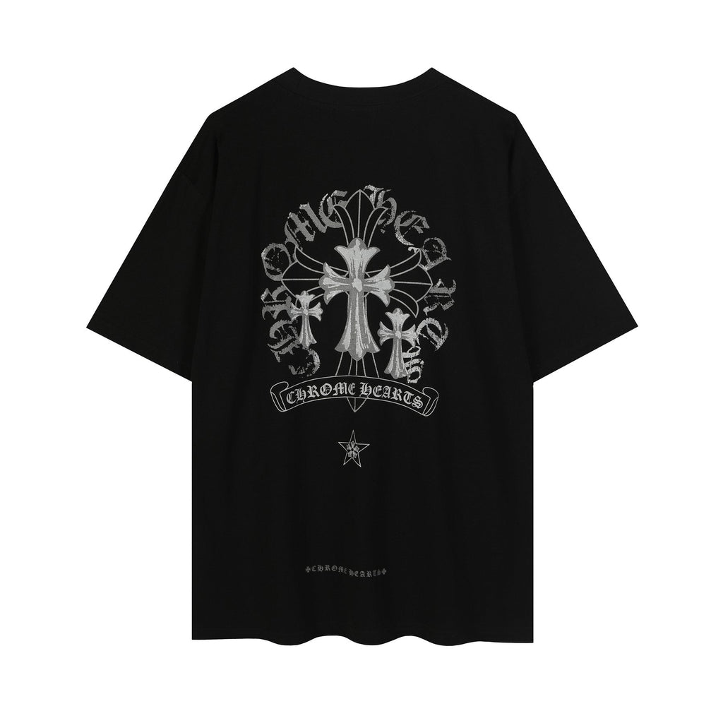Chrome Hearts Reflective Silver Cross Graphic T-Shirt — back