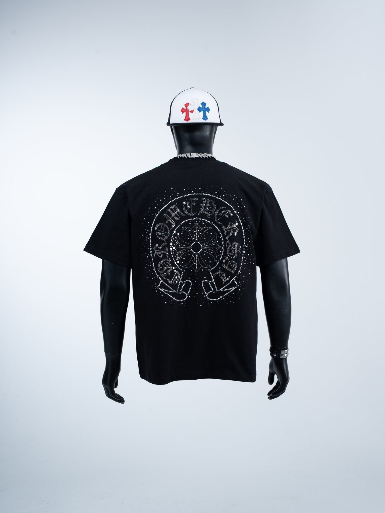 Chrome Hearts Rhinestone-Style Graphic T-Shirt — back