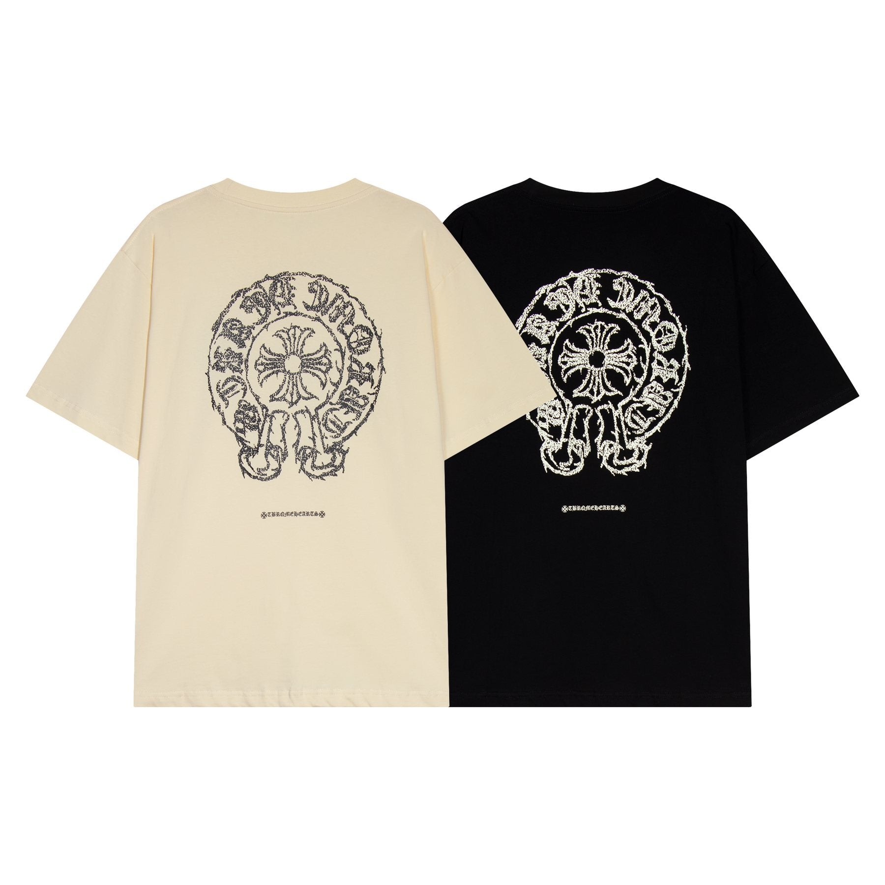 Chrome Hearts Sanskrit Horseshoe Cross Graphic T-Shirt — comparison