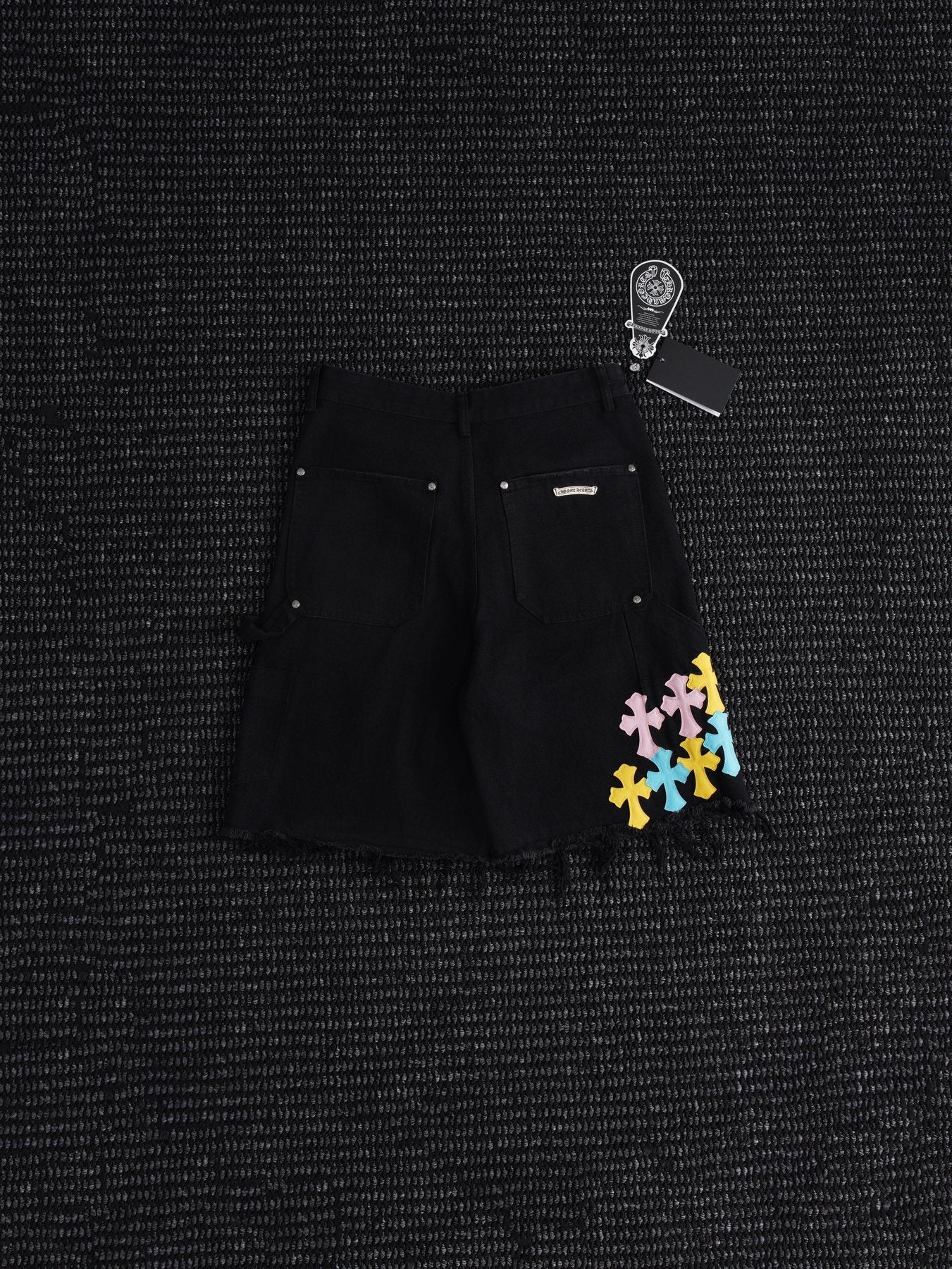 Chrome Hearts Cross Appliqué Black Shorts — back