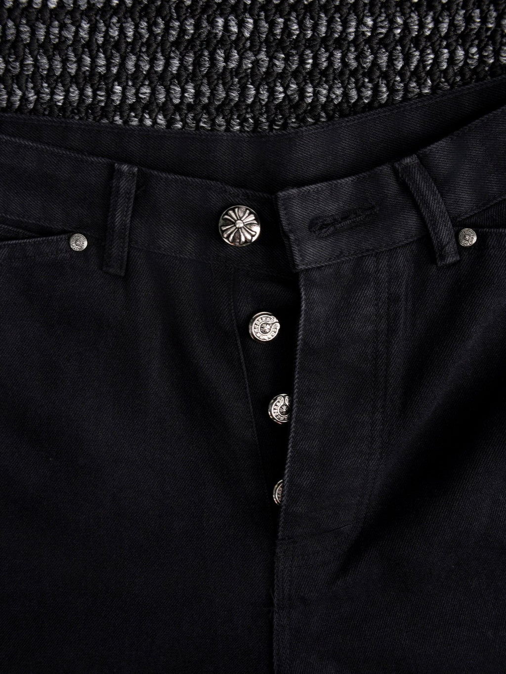 Chrome Hearts Cross Appliqué Black Shorts — detail