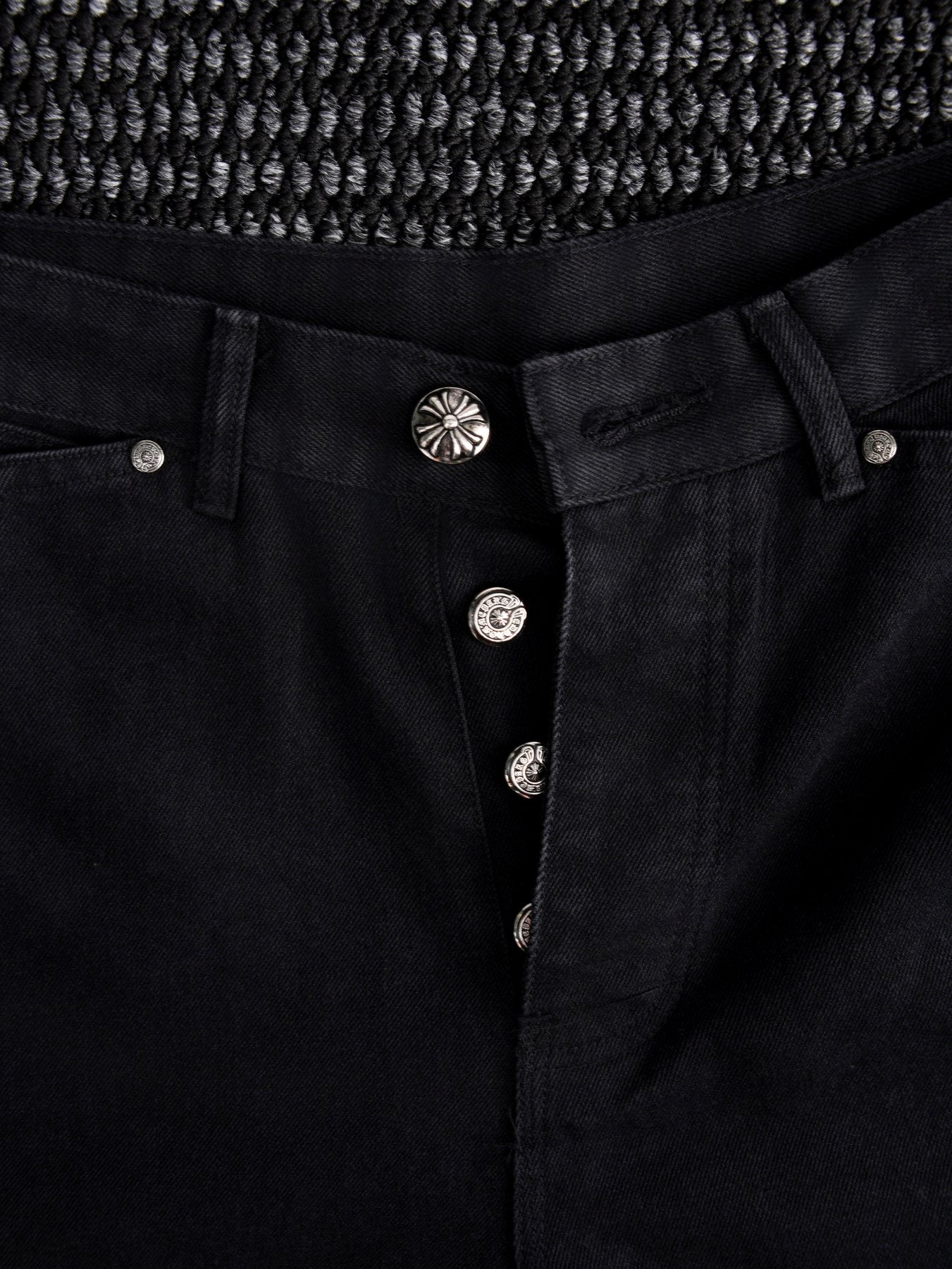 Chrome Hearts Cross Appliqué Black Shorts — detail