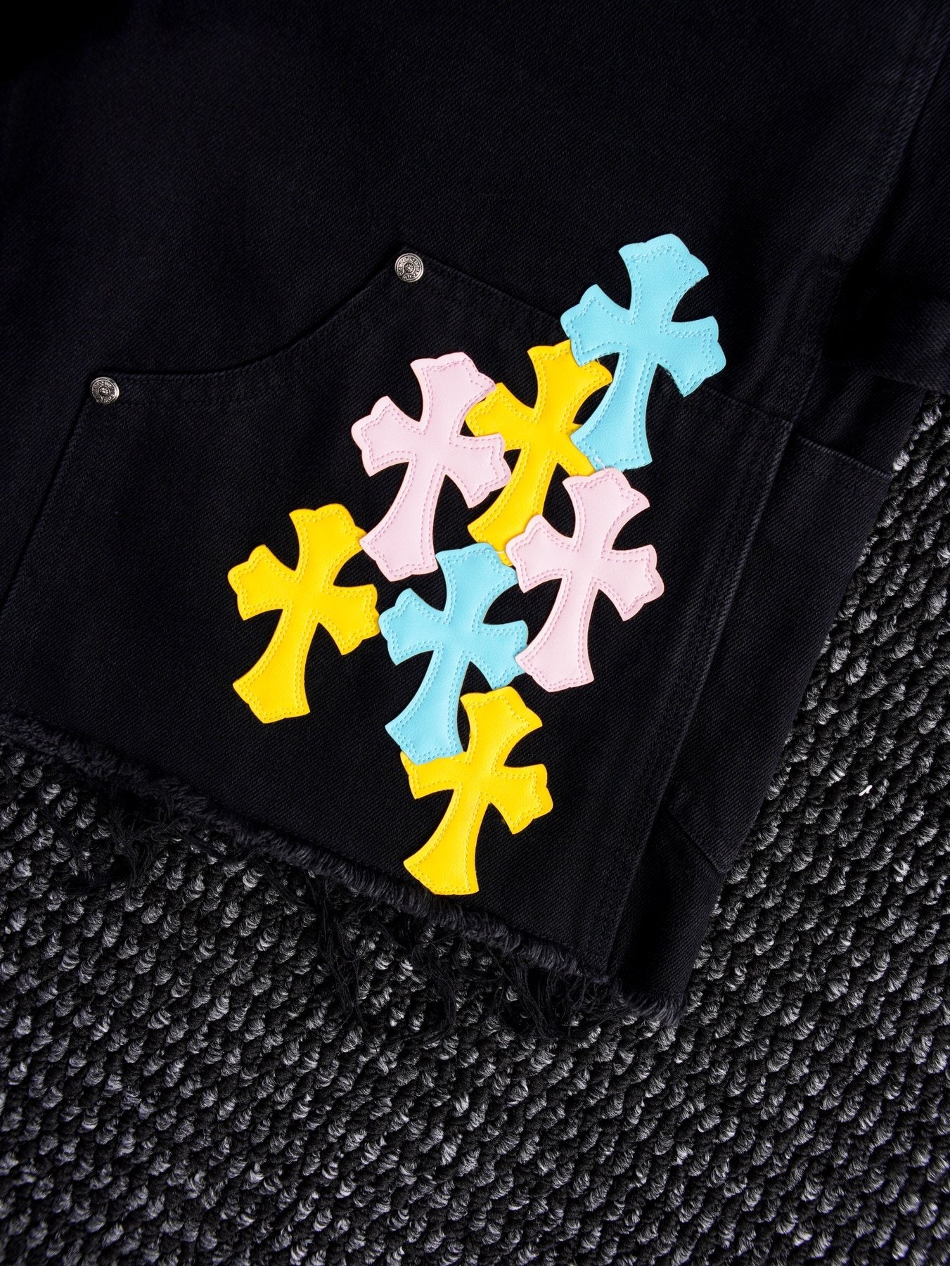 Chrome Hearts Cross Appliqué Black Shorts — detail