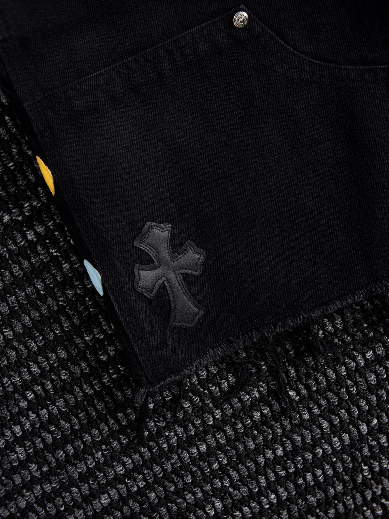Chrome Hearts Cross Appliqué Black Shorts — detail