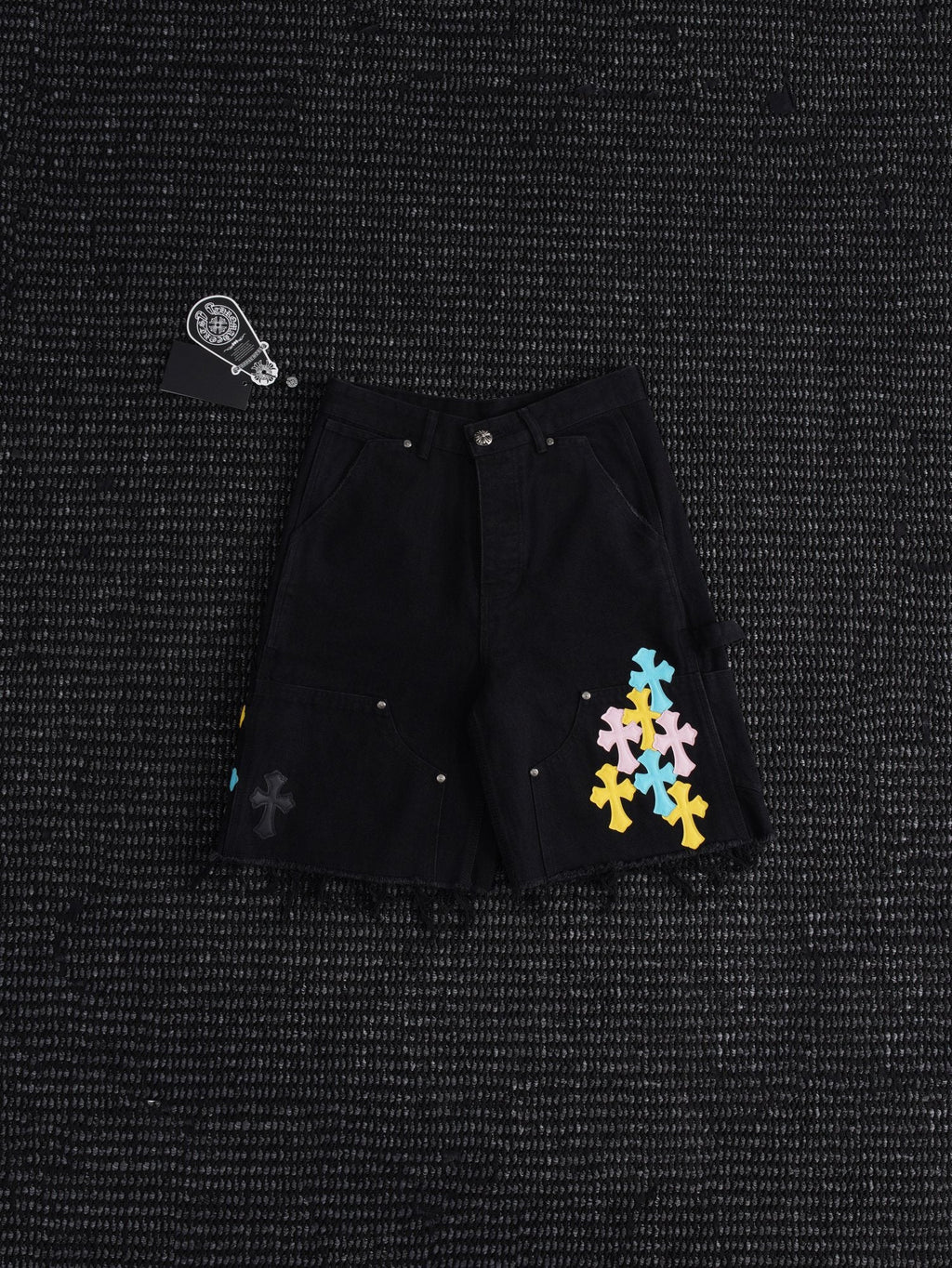 Chrome Hearts Cross Appliqué Black Shorts — hero