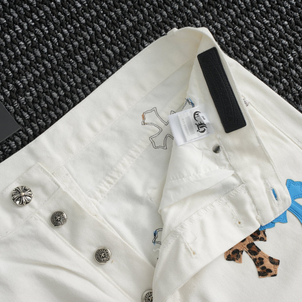 Chrome Hearts White Cross Graphic Pants — detail