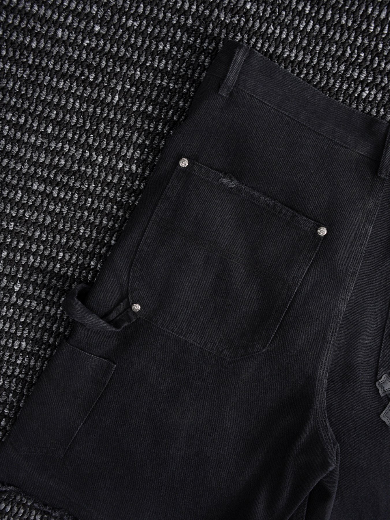 Chrome Hearts Black Graphic Appliqué Denim Cargo Shorts — detail