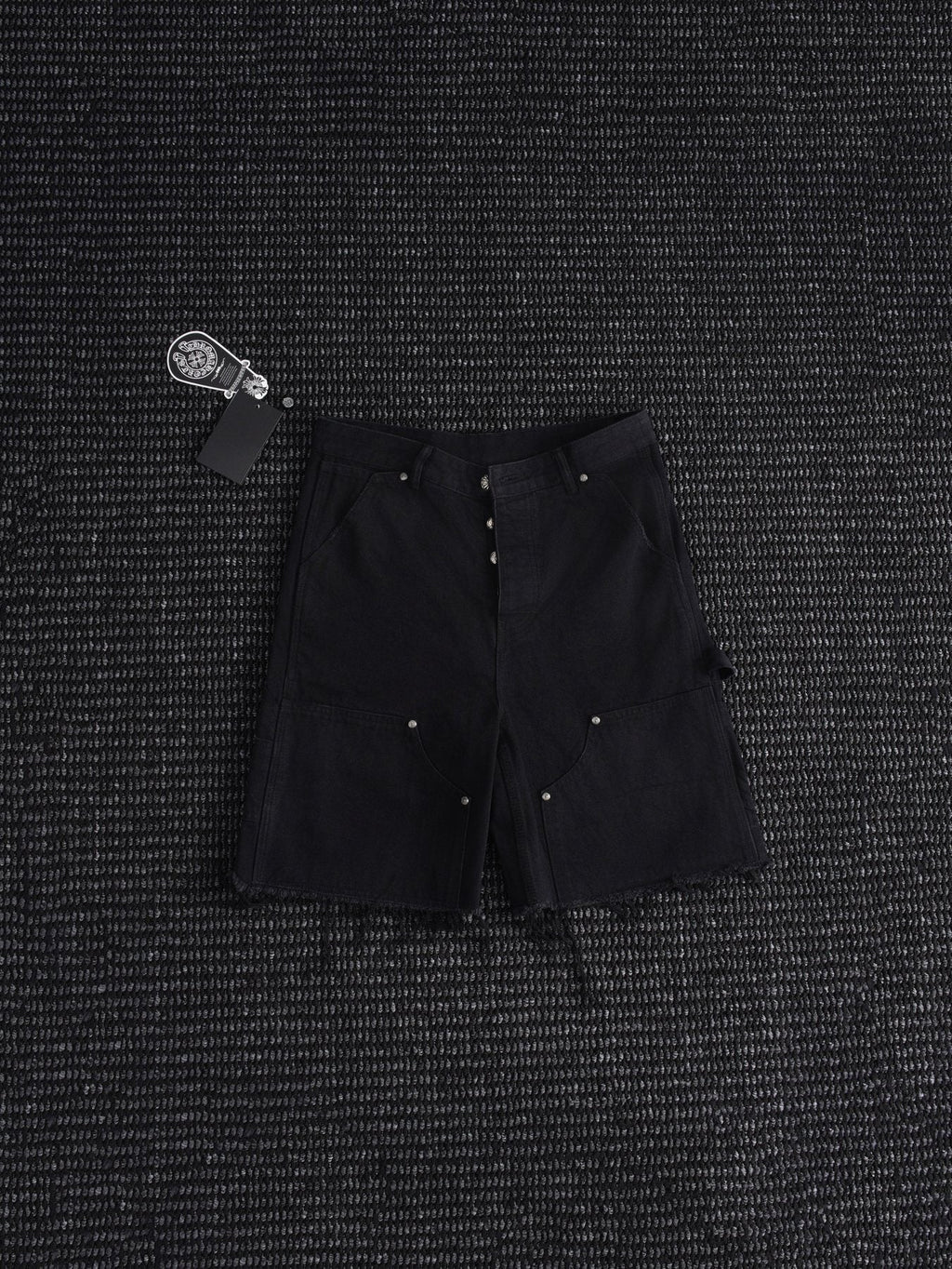 Chrome Hearts Black Graphic Appliqué Denim Cargo Shorts — back