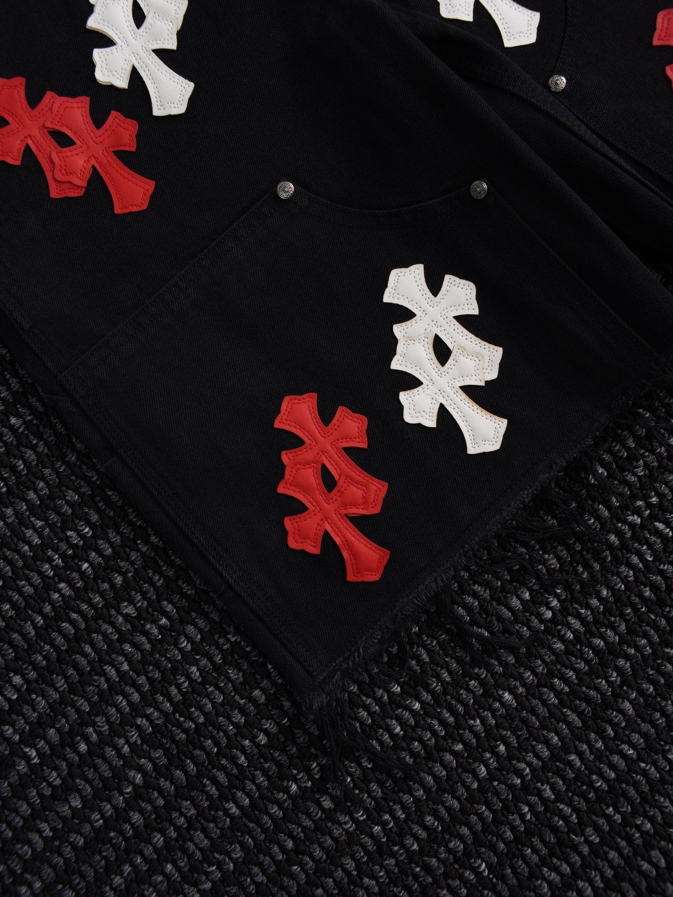 Chrome Hearts Cross Patch Black Shorts — detail