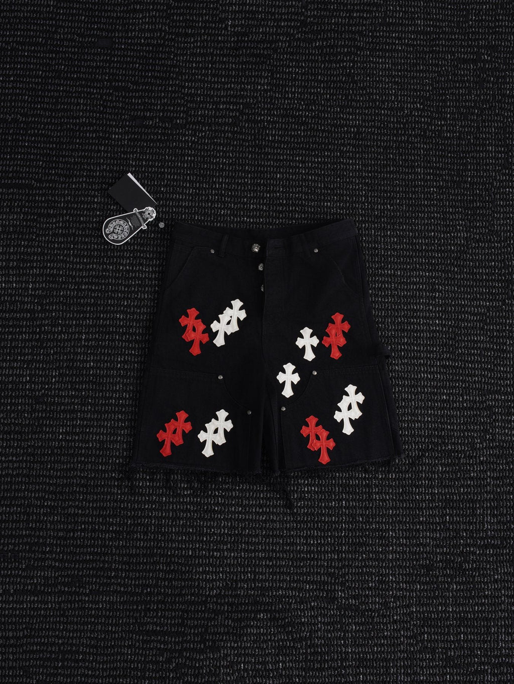 Chrome Hearts Cross Patch Black Shorts — front