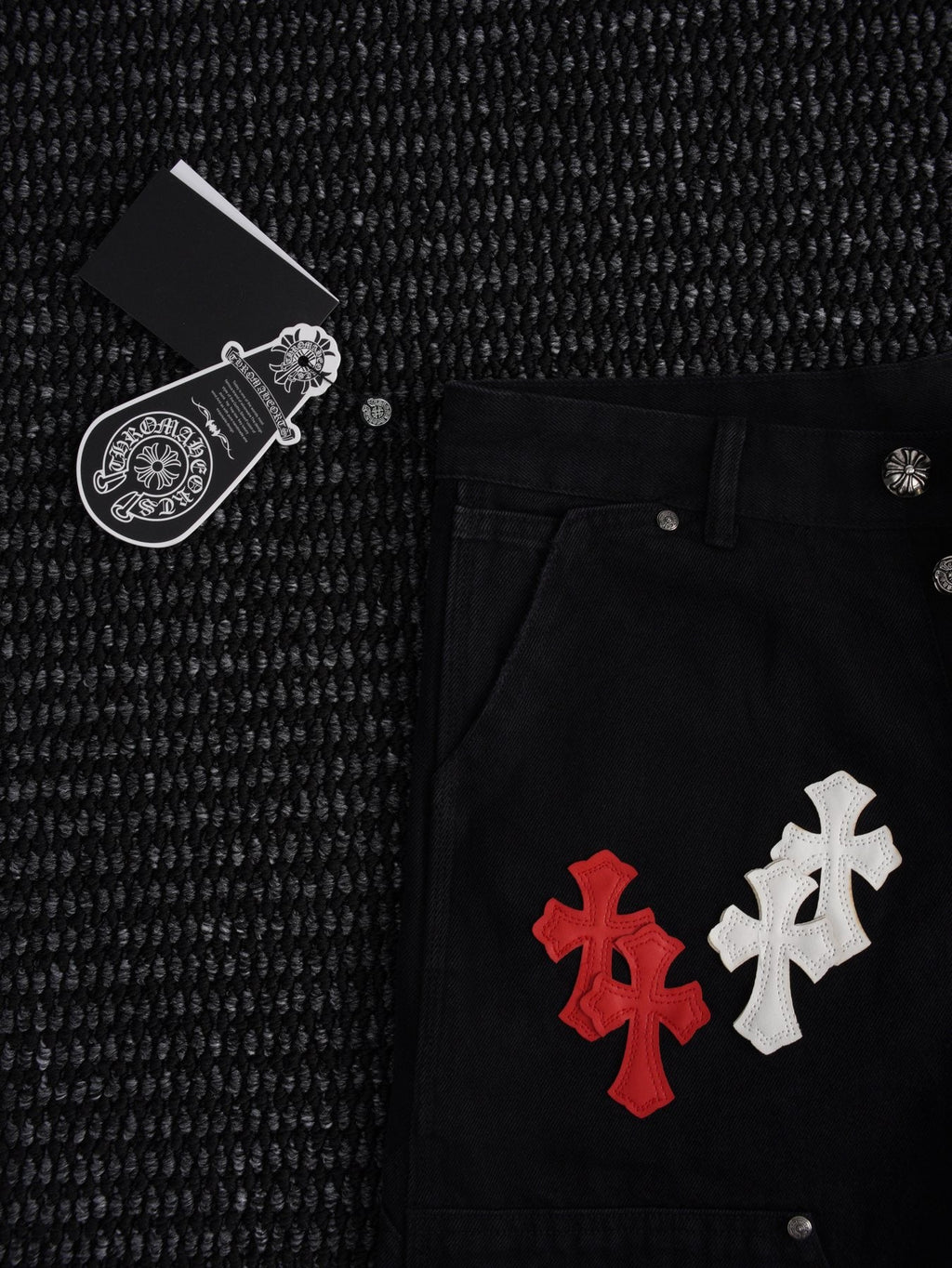 Chrome Hearts Cross Patch Black Shorts — detail