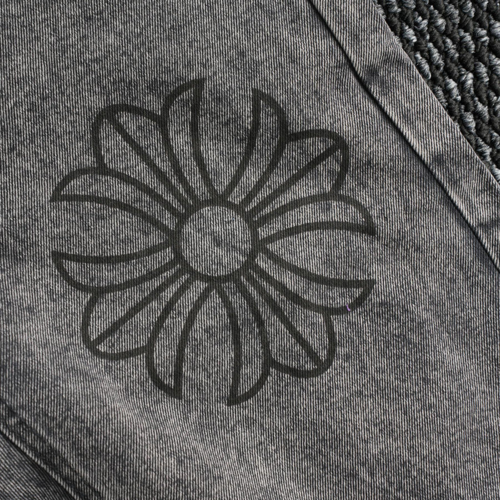 Chrome Hearts Gray Graphic Washed Jeans — detail