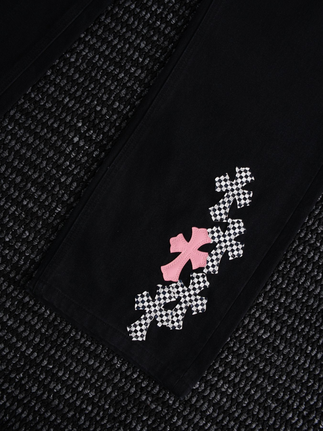 Chrome Hearts Cross Graphic Black Denim Pants — detail