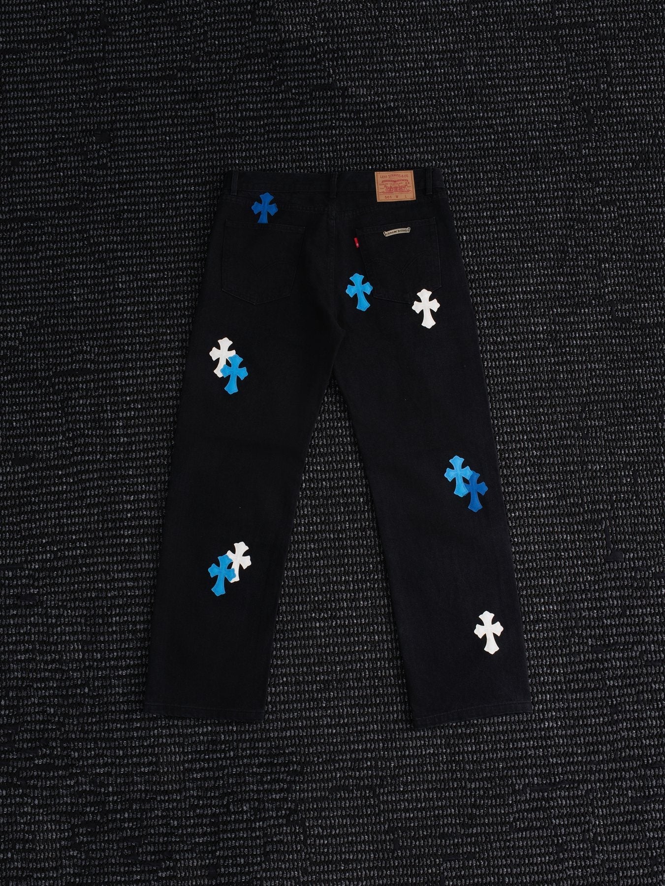 Chrome Hearts Cross Patch Black Jeans — back
