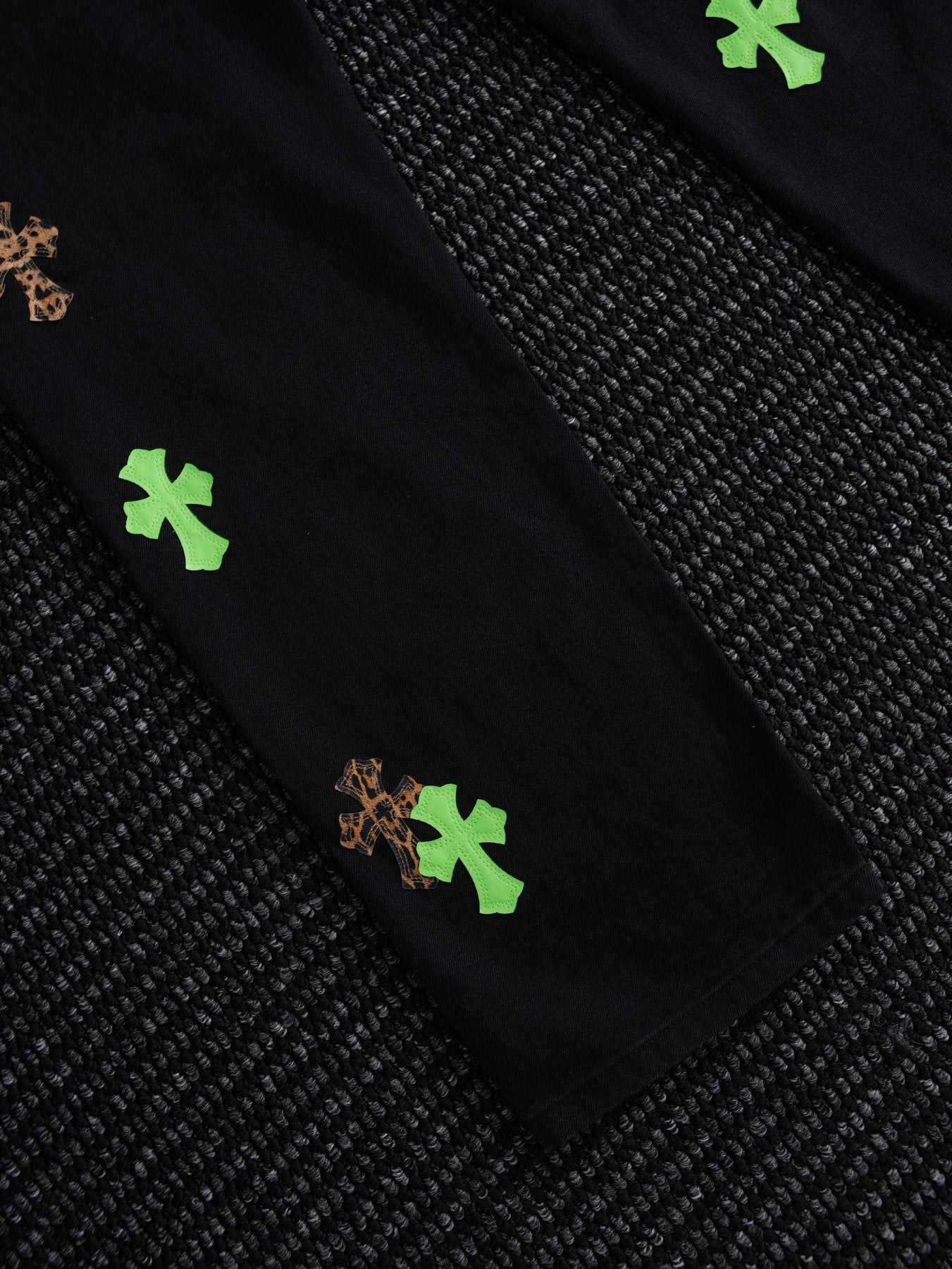 Chrome Hearts Leopard Cross Graphic Denim Pants — detail