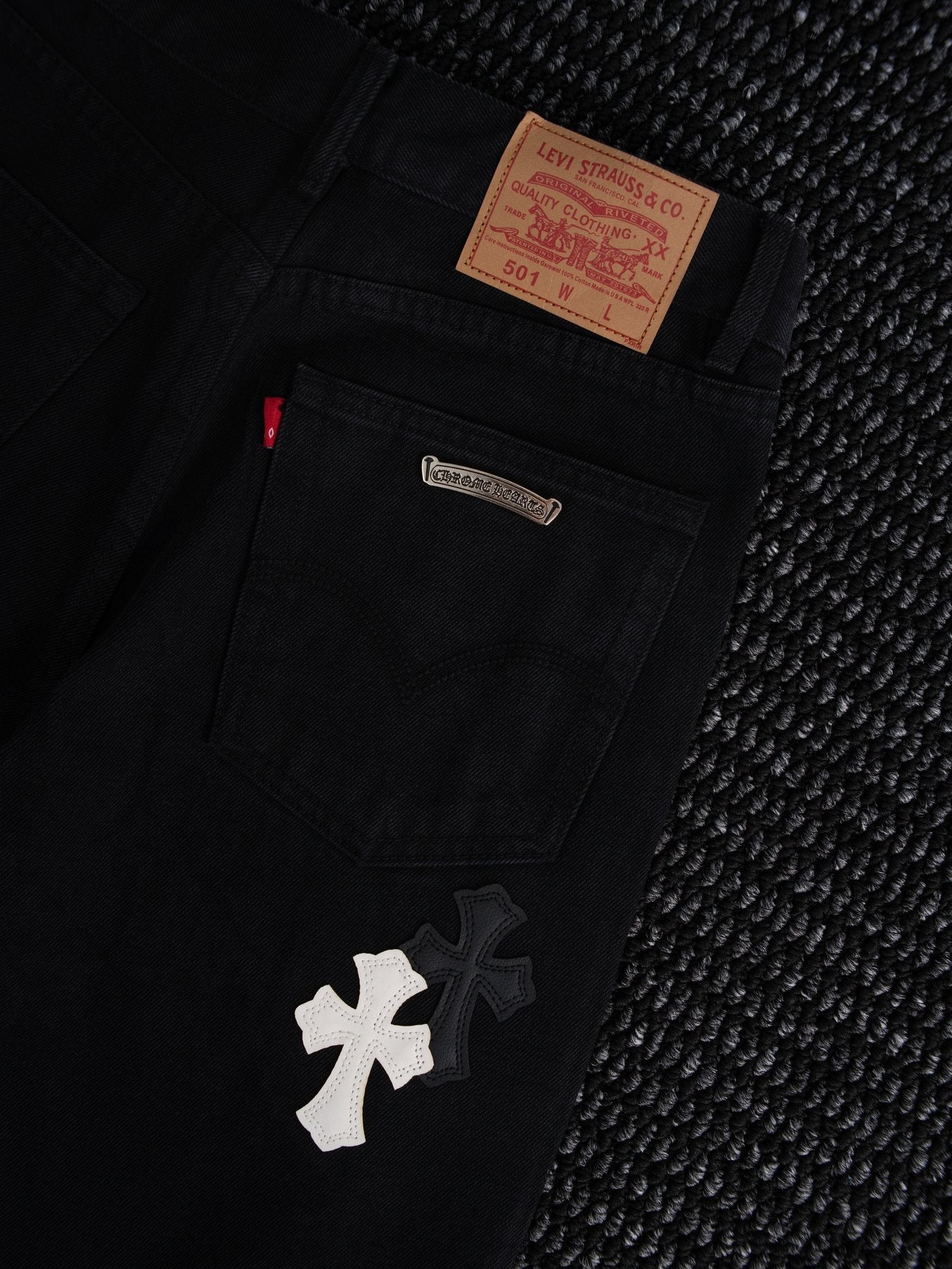 Chrome Hearts Cross Patch Black Jeans — back