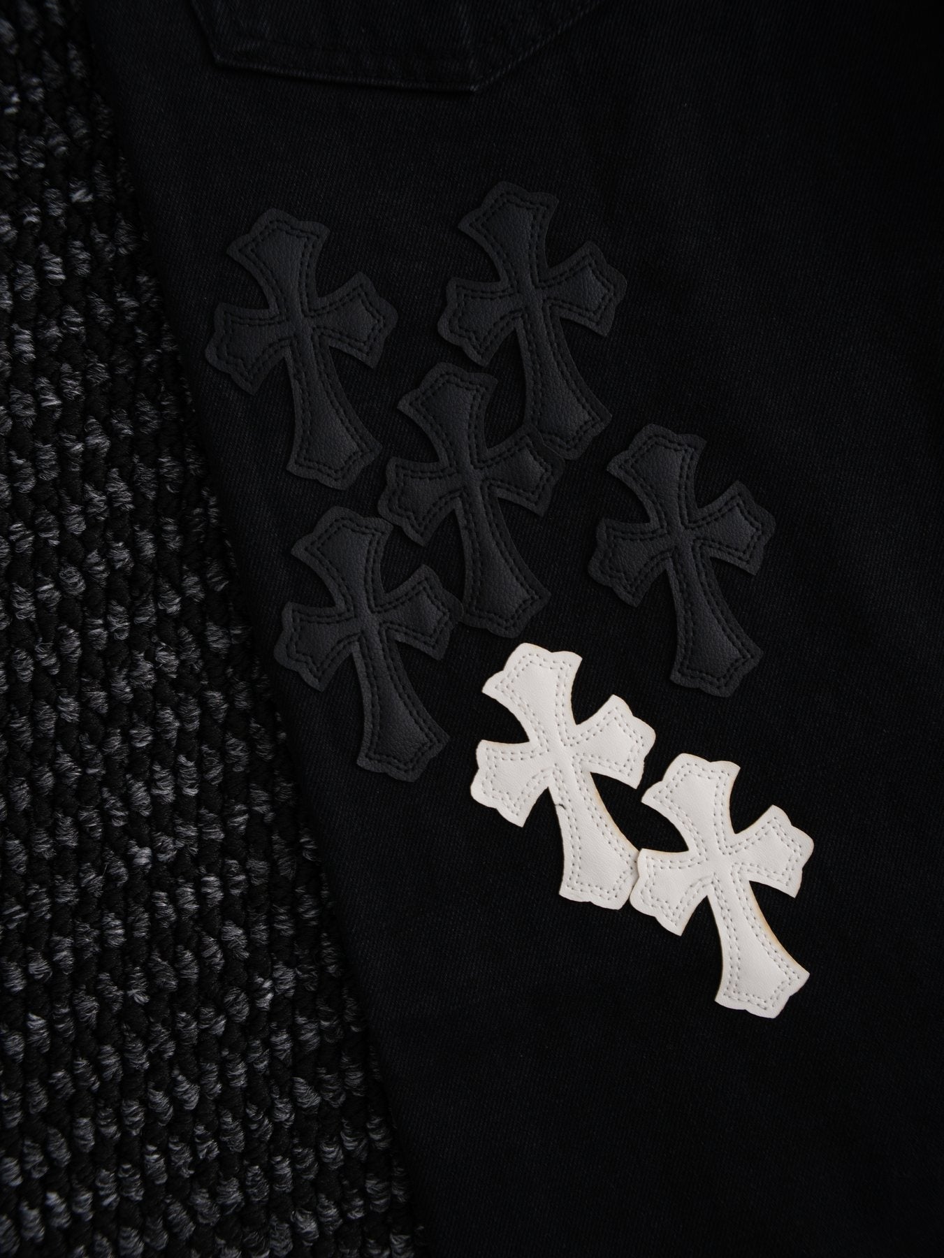 Chrome Hearts Cross Patch Black Jeans — detail