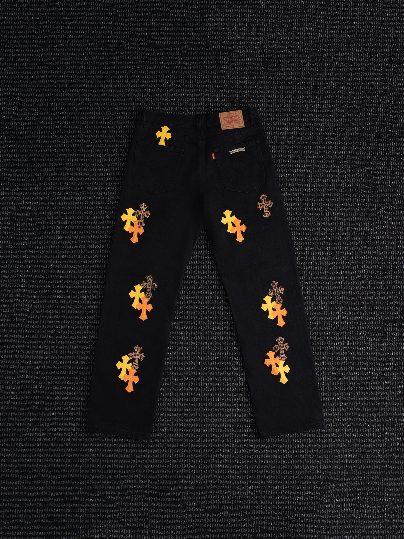 Chrome Hearts Cross Graphic Black Jeans — back