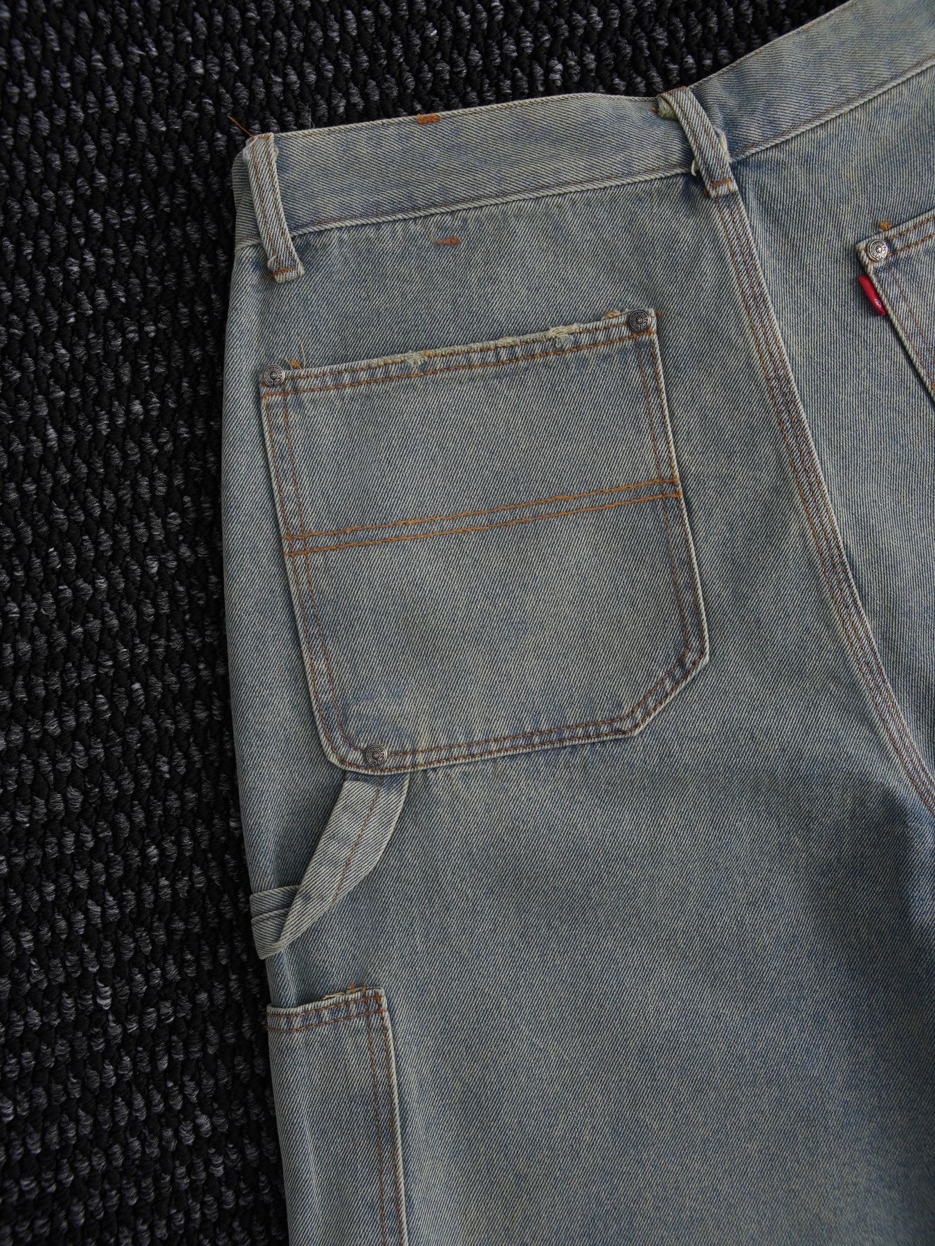 Chrome Hearts Light Blue Washed Denim Shorts — detail