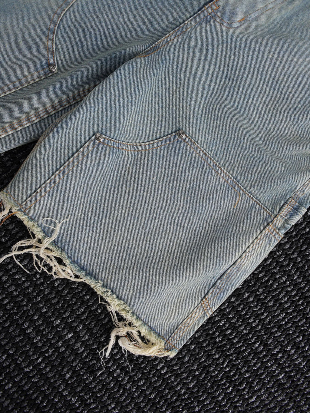 Chrome Hearts Light Blue Washed Denim Shorts — detail