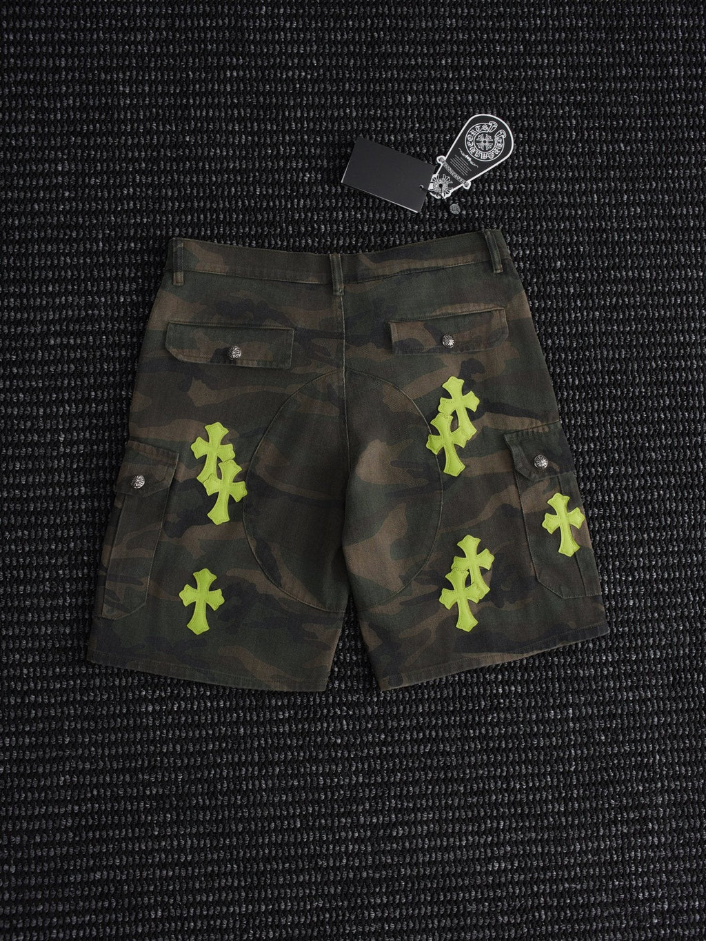 Chrome Hearts Camo Cross Patch Cargo Shorts — hero