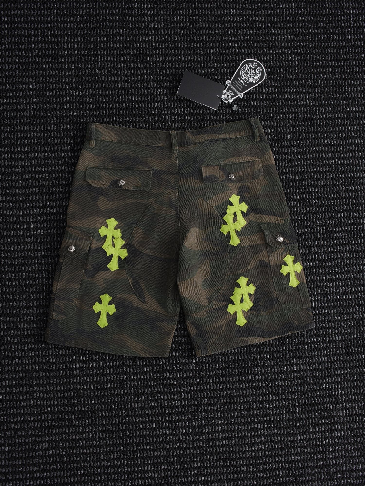 Chrome Hearts Camo Cross Patch Cargo Shorts — hero