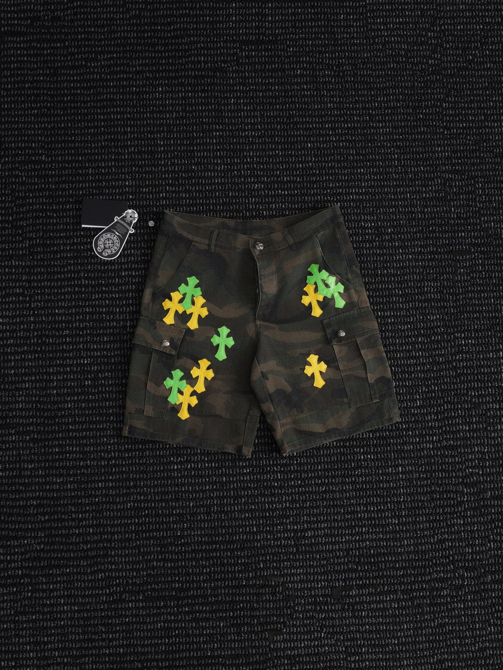 Chrome Hearts Camouflage Cross Patch Cargo Shorts — hero