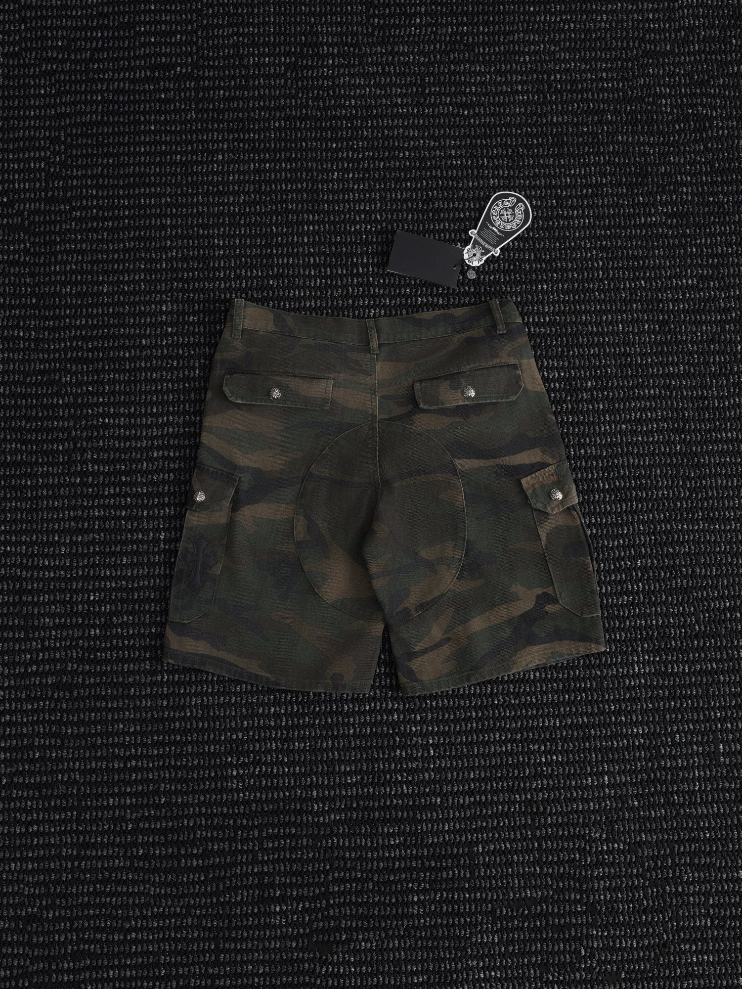Chrome Hearts Green Camo Cargo Shorts — hero