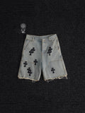 Chrome Hearts Cross Patch Denim Shorts — hero
