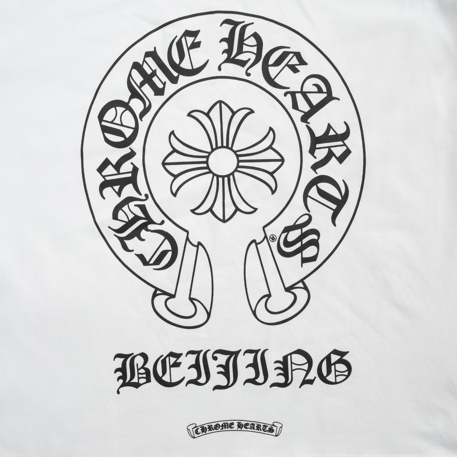 Chrome Hearts Beijing Horseshoe Script Graphic T-Shirt — detail