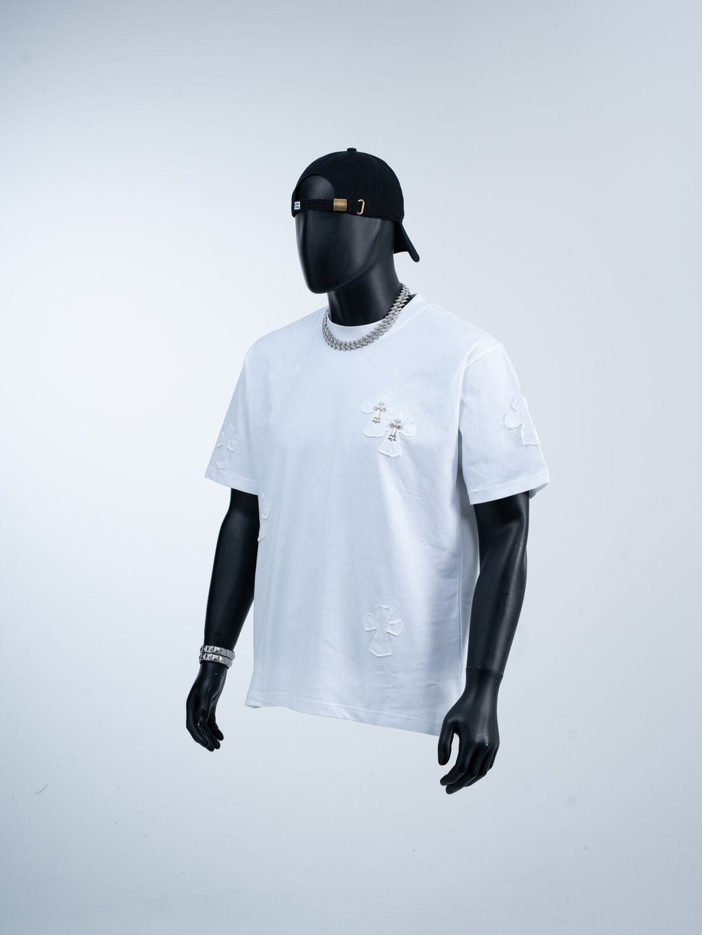 Chrome Hearts Slogan Cross Graphic T-Shirt — front