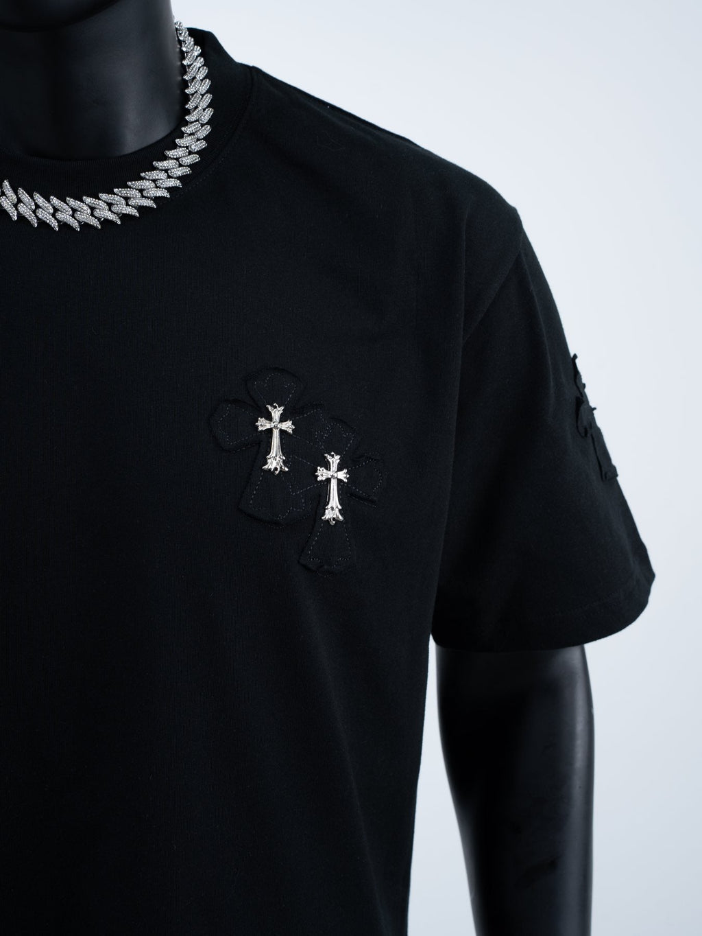Chrome Hearts Slogan Cross Graphic T-Shirt — detail