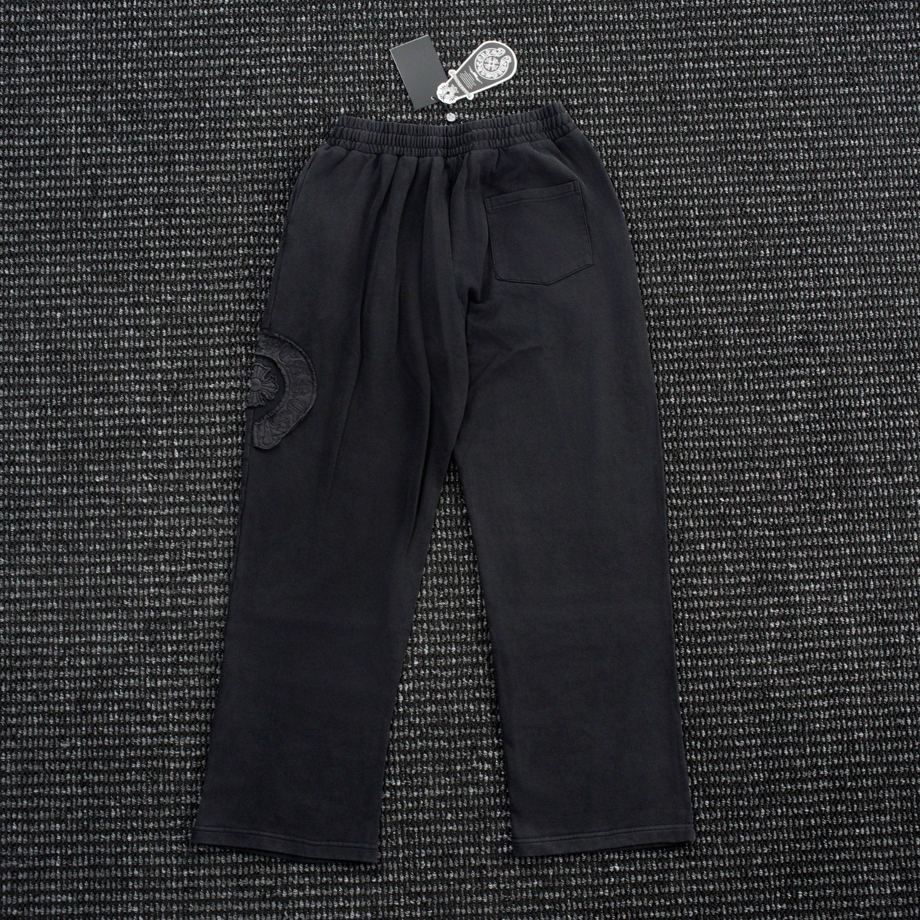 Chrome Hearts Horseshoe Embroidered Black Pants — front