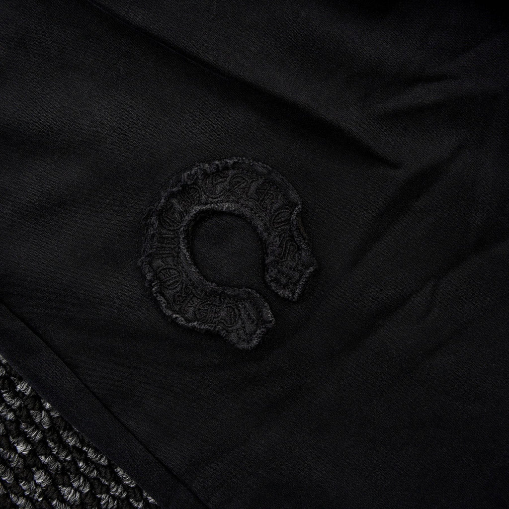 Chrome Hearts Horseshoe Embroidered Black Pants — fabric_closeup