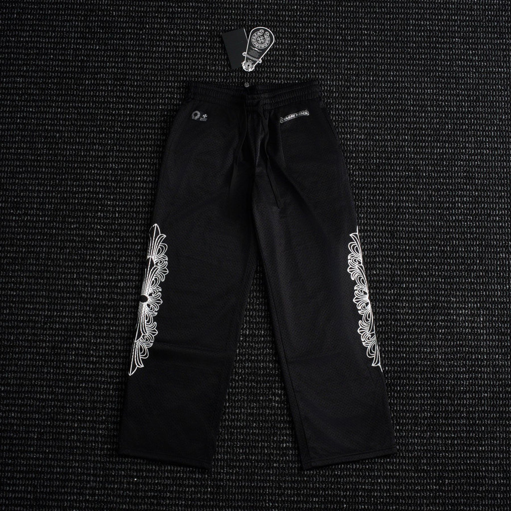 Chrome Hearts Sanskrit Cross Graphic Wide-Leg Pants — front