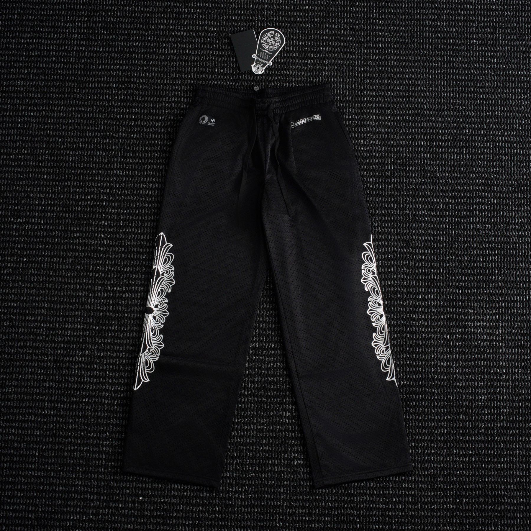 Chrome Hearts Sanskrit Cross Graphic Wide-Leg Pants — front